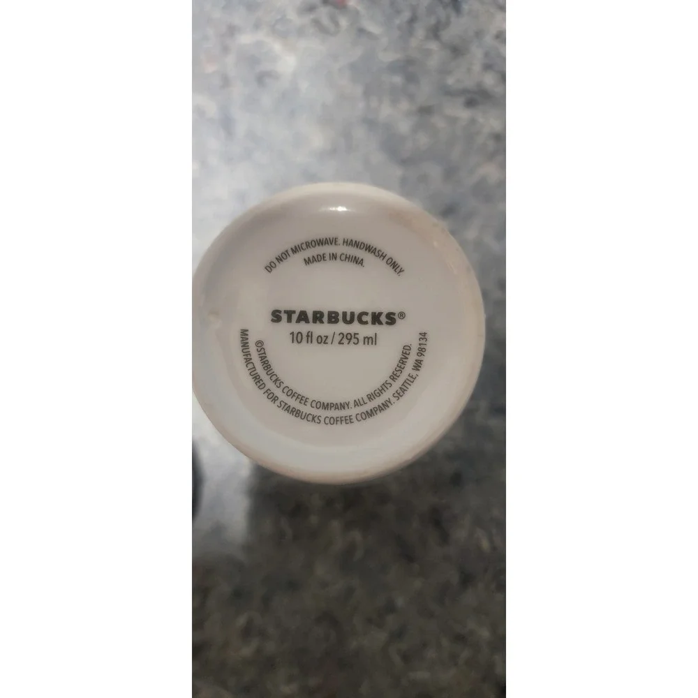 Starbucks‎ White Green Logo Ceramic Travel Tumbler with Side Lid 10oz